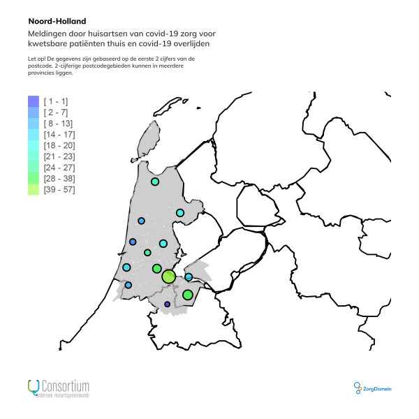 Noord-Holland meldingen huisartsen Covid-19 zorg en overlijden
