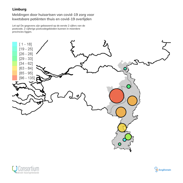Limburg meldingen huisartsen Covid-19 zorg en overlijden