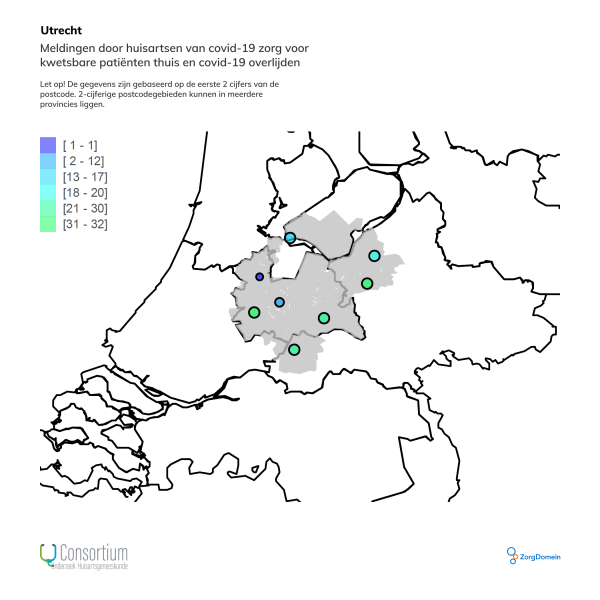 Utrecht meldingen huisartsen Covid-19 zorg en overlijden