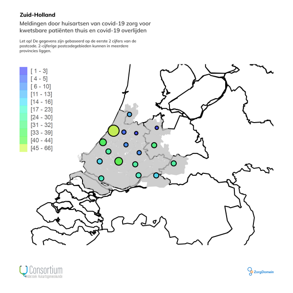 Zuid-Holland meldingen huisartsen Covid-19 zorg en overlijden